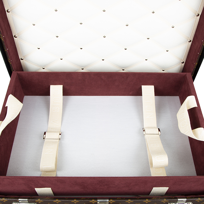 Louis Vuitton Malle trunk in monogram canvas Macassar and black lozine (vulcanised fibre) - Detail D3