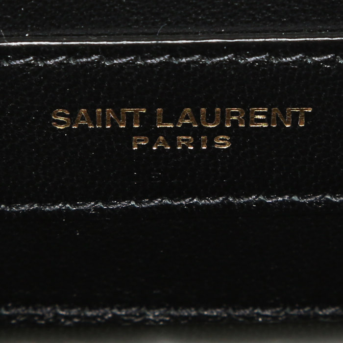 Bolso bandolera Saint Laurent en terciopelo y cuero negro - Detail D3