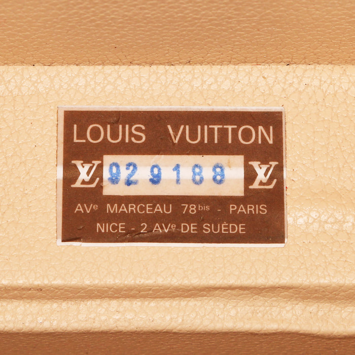 Louis Vuitton Alzer 80 suitcase in brown monogram canvas and brown lozine (vulcanised fibre) - Detail D3
