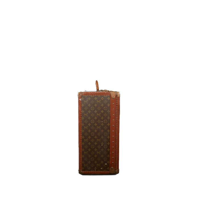 Louis Vuitton Alzer 80 suitcase in brown monogram canvas and brown lozine (vulcanised fibre) - Detail D4