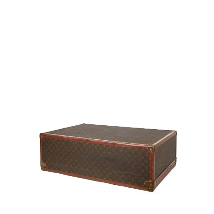 Louis Vuitton Alzer 80 suitcase in brown monogram canvas and brown lozine (vulcanised fibre) - Detail D5