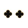 Van Cleef & Arpels Magic Alhambra earrings in yellow gold and onyx - 00pp thumbnail
