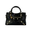 Balenciaga Classic City mini handbag in black leather - 360 thumbnail