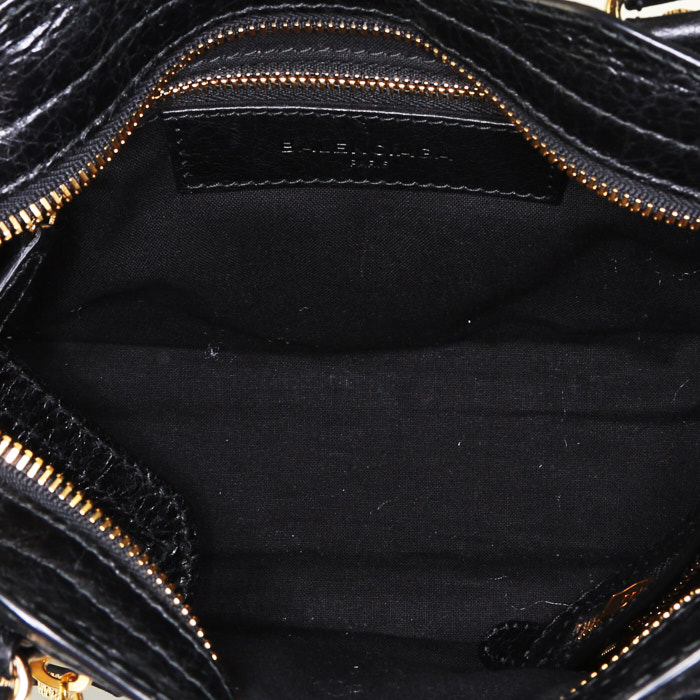 Balenciaga Classic City mini handbag in black leather - Detail D3