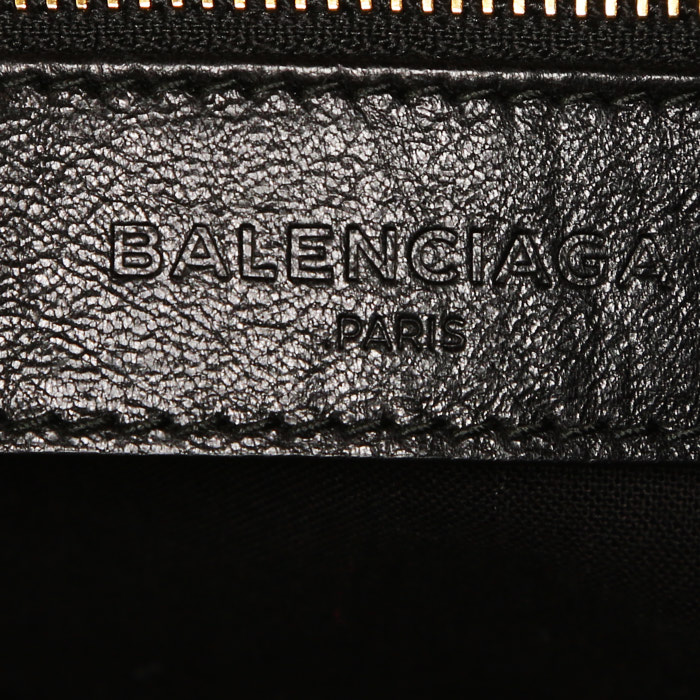Balenciaga Classic City mini handbag in black leather - Detail D4