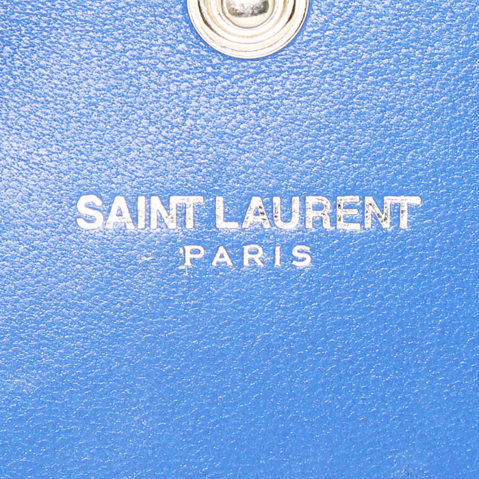 Saint Laurent Kate shoulder bag in blue leather - Detail D3