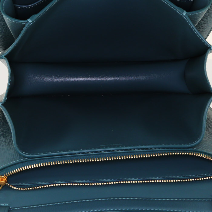 Bolso bandolera Céline Classic Box en cuero azul verdoso - Detail D2