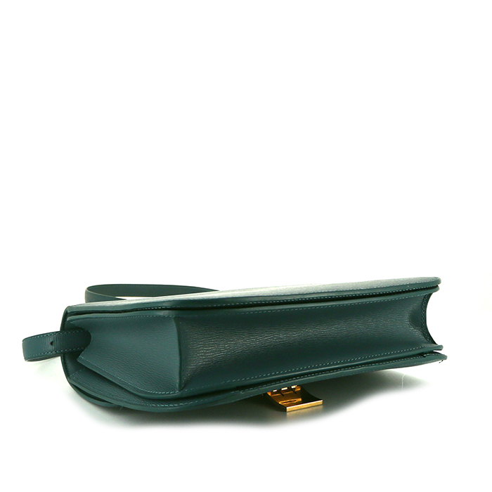 Céline Classic Box shoulder bag in pigeon blue leather - Detail D4