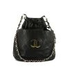 Chanel Vintage shopping bag in black quilted leather - 360 thumbnail