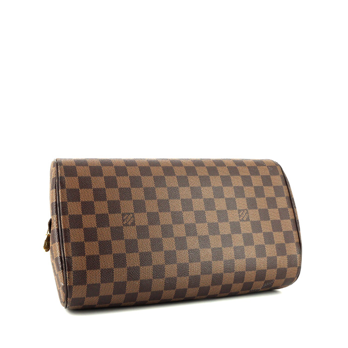 Louis Vuitton Ribera handbag in ebene damier canvas and brown leather - Detail D4