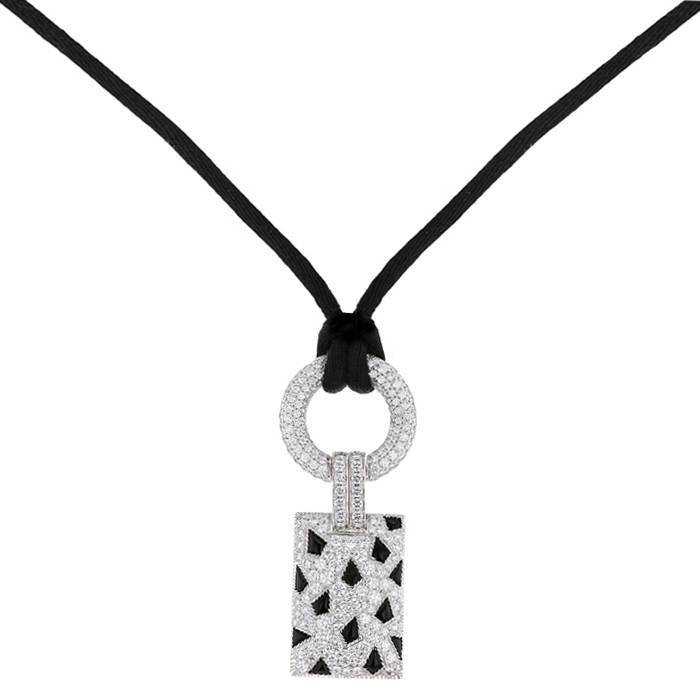 Cartier Panthère Pelage small model necklace in white gold,  onyx and diamonds - 00pp