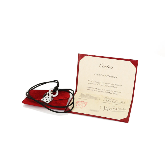 Cartier Panthère Pelage small model necklace in white gold,  onyx and diamonds - Detail D2