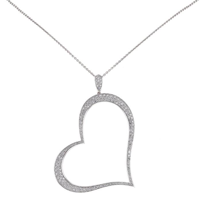 Piaget Coeur large model necklace in white gold and diamonds - 00pp