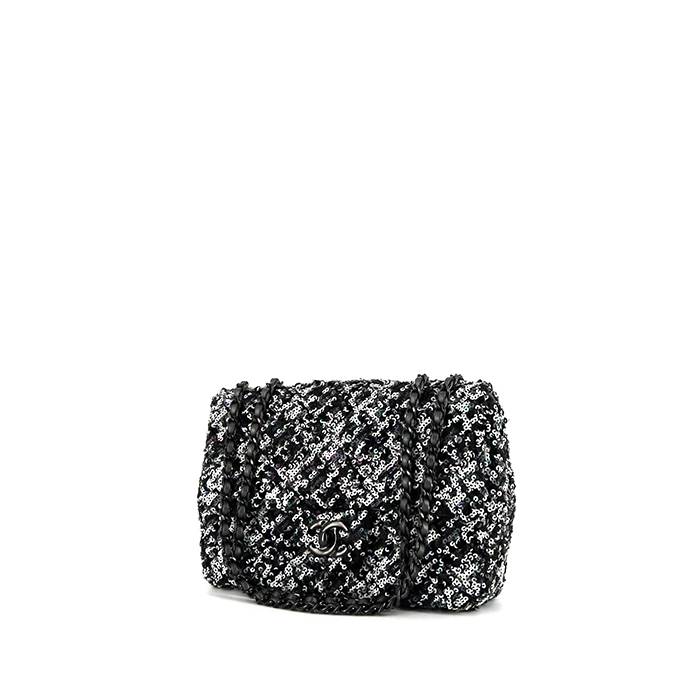 Chanel Mini Timeless handbag in black and silver paillette - 00pp