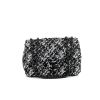 Sac à main Chanel Mini Timeless en sequin noir et argenté - 360 thumbnail
