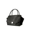Celine Trapeze large model handbag in black grained leather and black suede - 00pp thumbnail