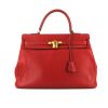 Hermes Kelly 35 cm handbag in red togo leather - 360 thumbnail