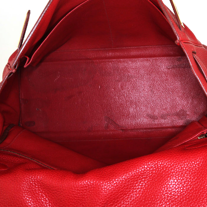 Borsa Hermes Kelly 35 cm in pelle togo rossa - Detail D3