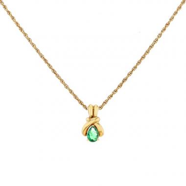 Pendentif Tasaki en or jaune et émeraude