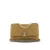 Chanel 19 handbag in brown quilted canvas - 360 thumbnail