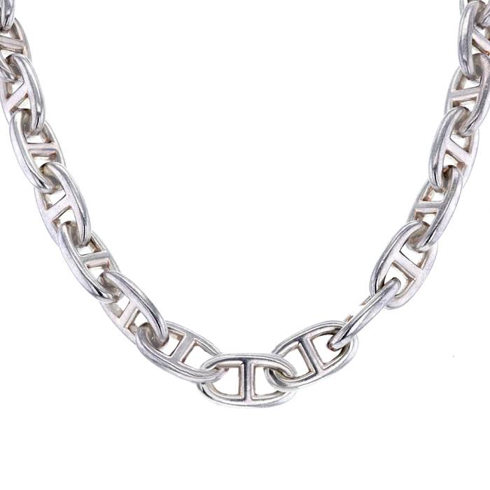 Hermes Solid Silver Chaine d'Ancre Charm Pendant Necklace – MAISON de LUXE
