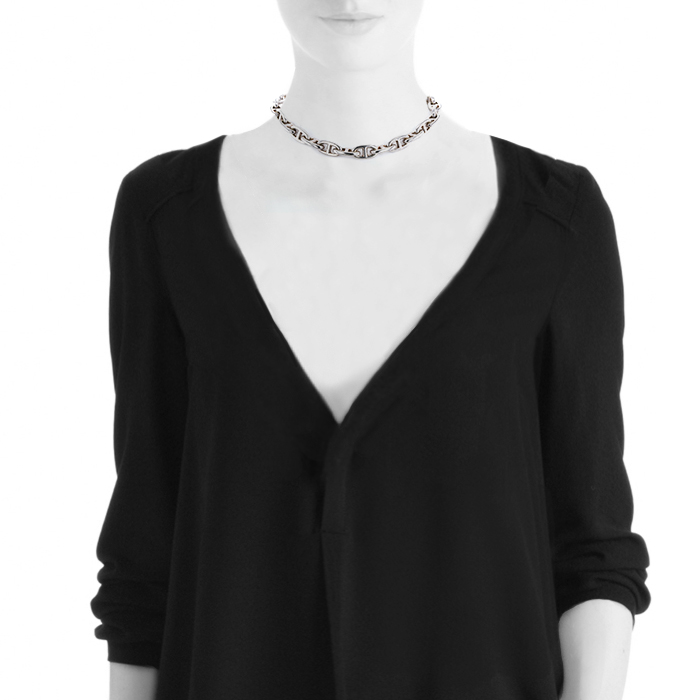 Collar Hermes Chaine d'Ancre modelo grande en plata - Detail D1