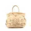 Prada handbag in beige leather - 360 thumbnail