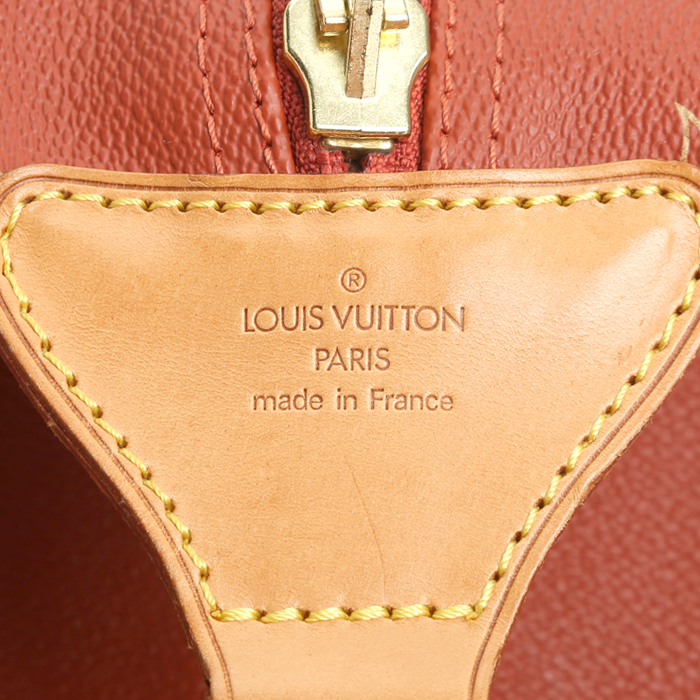 Louis Vuitton  America's Cup travel bag  in red coated canvas  and natural leather - Detail D4