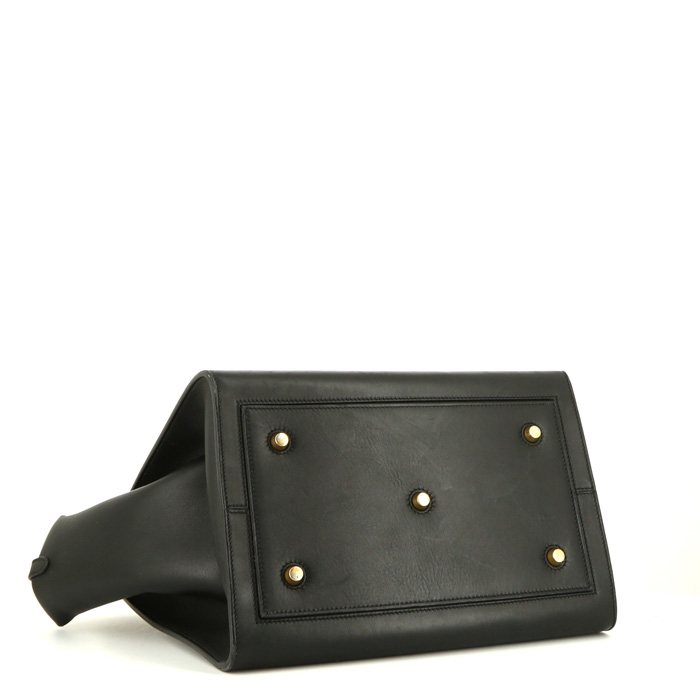 Celine Tie Bag handbag in black leather - Detail D4
