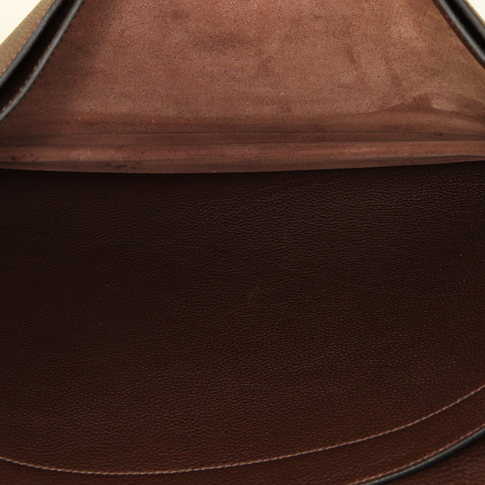 Hermès Sac à dépêches briefcase in brown grained leather - Detail D2