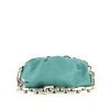 Bottega Veneta Chain Pouch handbag in turquoise leather - 360 thumbnail
