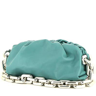 Bottega Veneta Chain Pouch Calf Turquoise