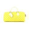 Sac à main Louis Vuitton Speedy Edition limitée en toile damier jaune et cuir beige - 360 thumbnail