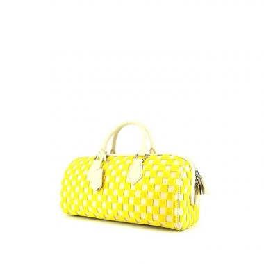 Louis Vuitton Speedy Edition limitée  handbag in yellow and beige damier canvas and beige leather