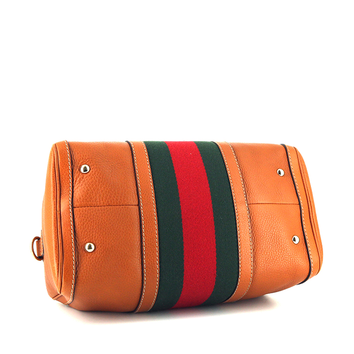 Sac bandoulière Gucci Boston Vintage en cuir gold - Detail D5