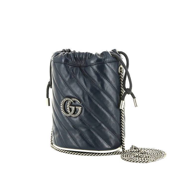 Bags  Gucci Interlocking Black Marmont Leather Silver Handbag
