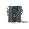 Gucci GG Marmont mini shoulder bag in navy blue quilted leather - 360 thumbnail
