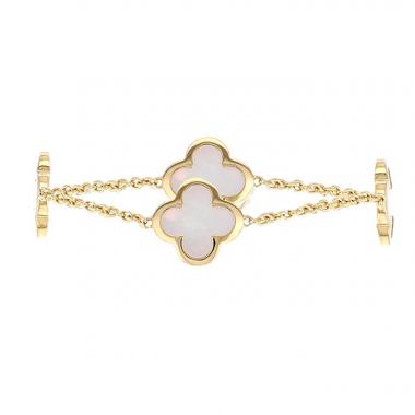 Van Cleef & Arpels Pure Alhambra bracelet in yellow gold and mother of pearl