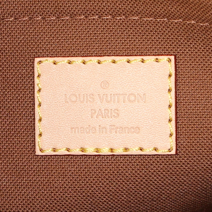 Bolso bandolera Louis Vuitton Multi-Pochette Accessoires en lona Monogram marrón y cuero natural - Detail D4