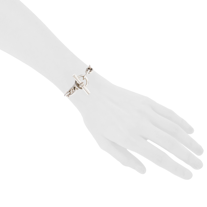 Hermes Chaine d'Ancre very large model bracelet in silver - Detail D1