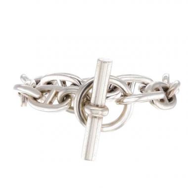 Brazalete Hermes Chaine d'Ancre modelo grande en plata