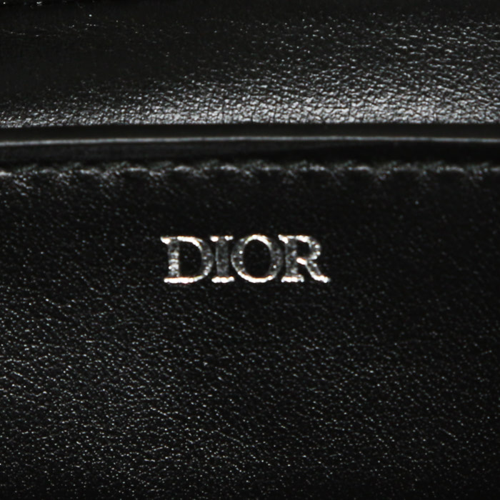 Dior  Saddle shoulder bag  monogram canvas Oblique  and black leather - Detail D3