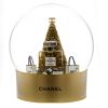 Boule à neige Chanel en verre transparent et plexiglas doré - 360 thumbnail