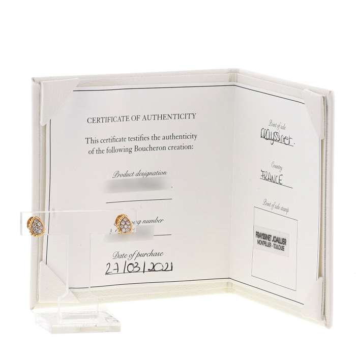 Pendientes Boucheron Serpent Bohème talla XS en oro rosa y diamantes - Detail D3