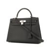 Hermes Kelly 32 cm handbag in black epsom leather - 00pp thumbnail