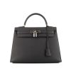 Hermes Kelly 32 cm handbag in black epsom leather - 360 thumbnail