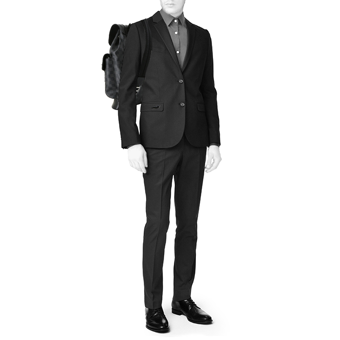 Zaino Louis Vuitton Christopher in tela a scacchi grigio Graphite e pelle nera - Detail D1