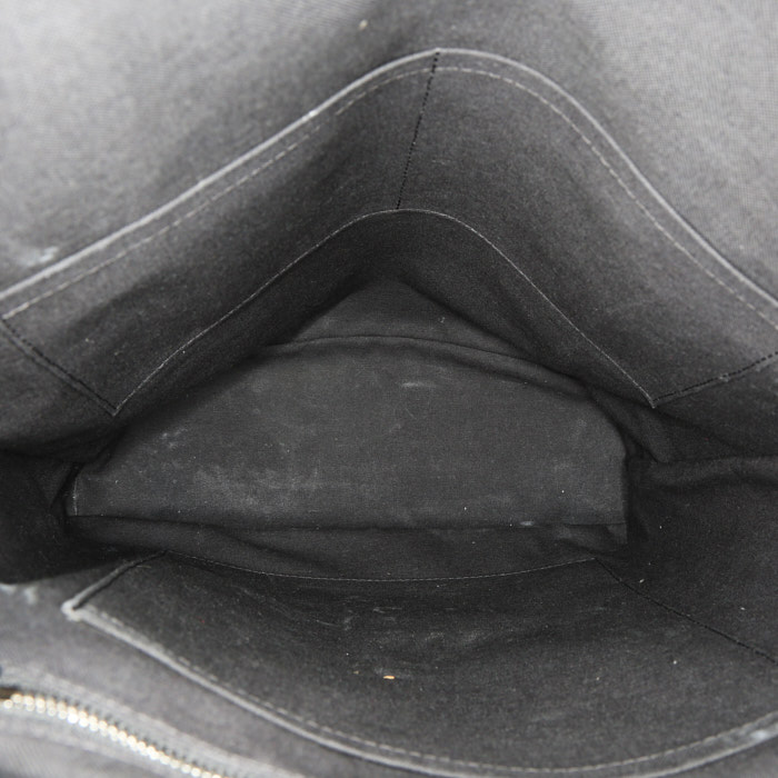 Zaino Louis Vuitton Christopher in tela a scacchi grigio Graphite e pelle nera - Detail D2