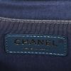 Chanel  Boy small model  shoulder bag  in blue and beige canvas  and blue leather - Detail D4 thumbnail