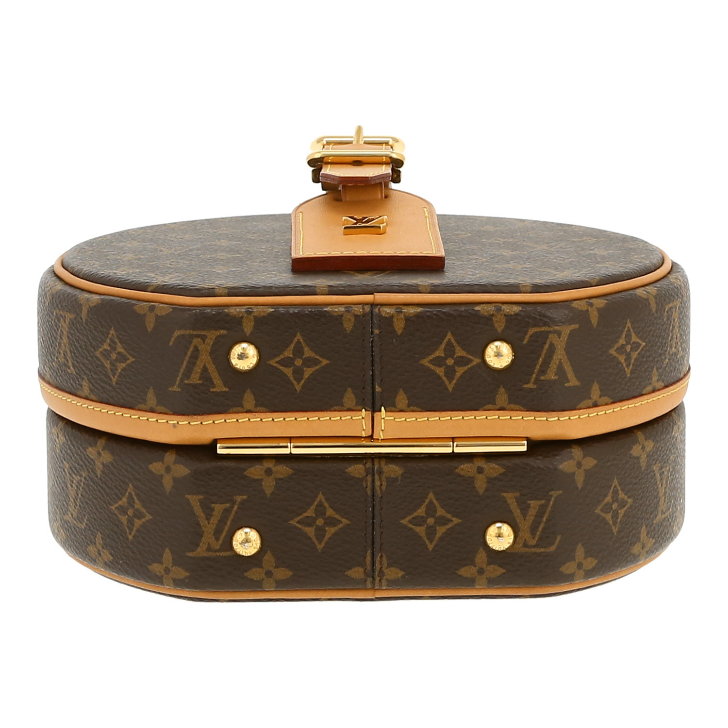 Louis Vuitton  Petite boîte chapeau handbag  monogram canvas  and natural leather - Detail D1